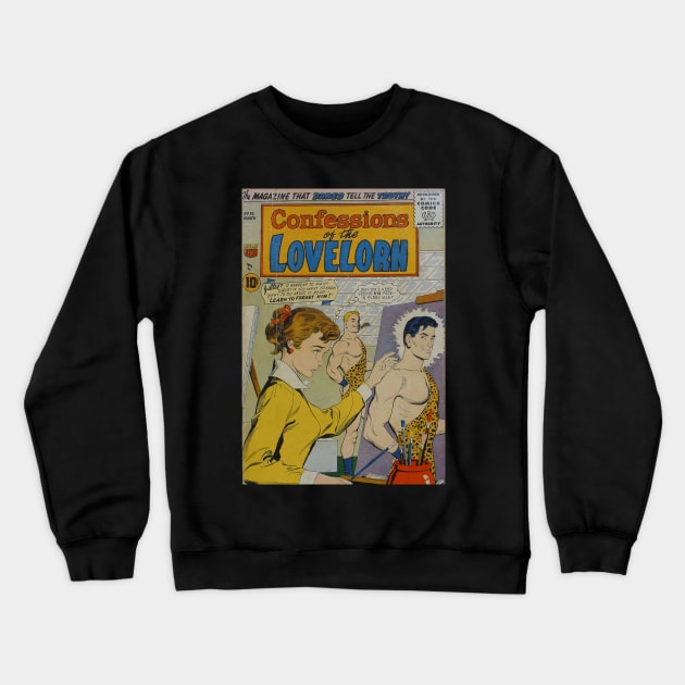 Vintage Romance Comic Book Cover - Confessions of the Lovelorn Crewneck Sweatshirt by Slightly Unhinged